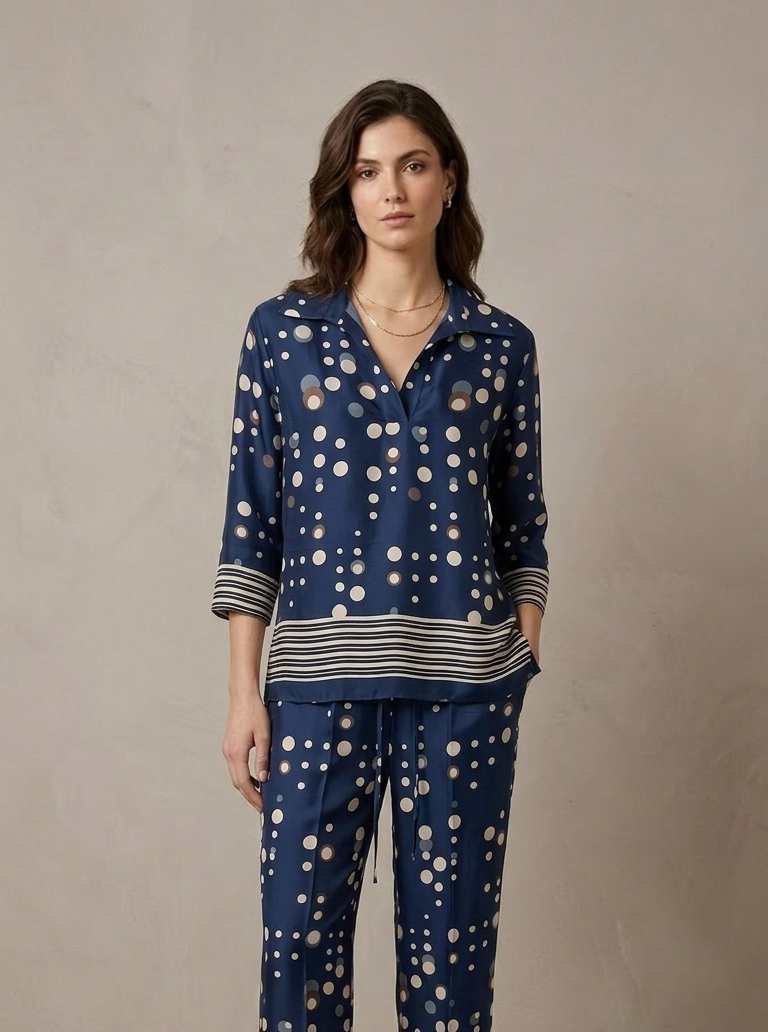 casacca pois CF50094 BLU CARLA FERRONI 