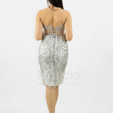 abito midi paiette SH861AC ARGENTO SHARON 