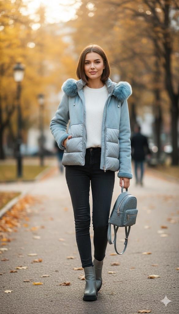 Cappotto Mid-Length "Elegance" con Dettagli Eco-Fur DUE POLVEREE MARICLA 