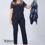 tailleur con ric.paiette PF3030BIS BLU PAOLA FORTI 