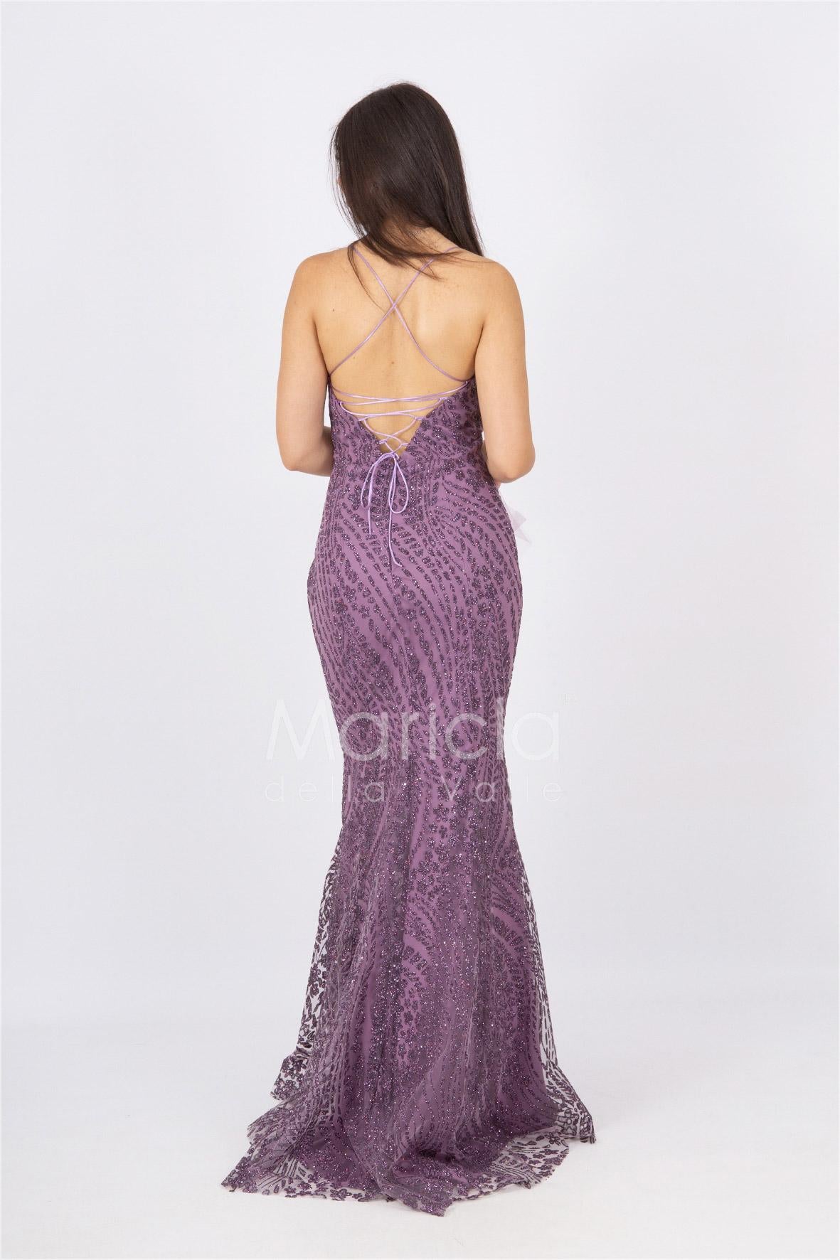 abito luingo paiette incrocio FI7105 UVA MARICLA ELEGANCE 