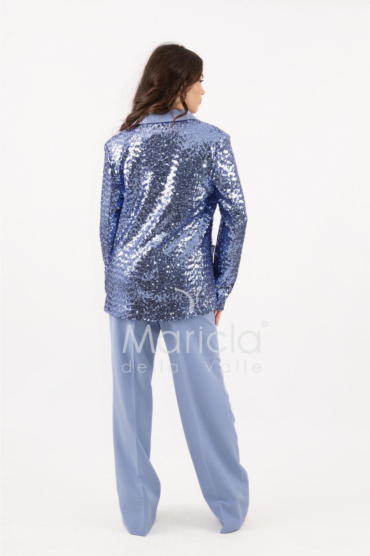 Completo in paiette tailleur  3 pezzi JC35273 INDACO MARICLA ELEGANCE 