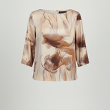 Blusa in Seta con Stampa Astratta Floreale CF50112 TEGOLA CARLA FERRONI 