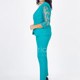 tailleur 3 pz ricamo PF200TP SMERALDO PAOLA FORTI 