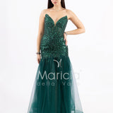 abito toulle e paiette FP881009 VERDE MARICLA ELEGANCE 