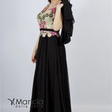 Abito con corpetto ricamo ANT19012DX NERO ANTILLE ELEGANCE 