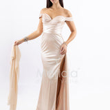 Abito lungo scollo omerale JC35274 CHAMPAGNE MARICLA ELEGANCE 
