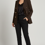 Giacca blazer tinta unita finto doppio petto ROMI4121 MORO MARICLA 