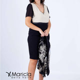 tubino+giacca ricamo PF6240 NERO PAOLA FORTI 
