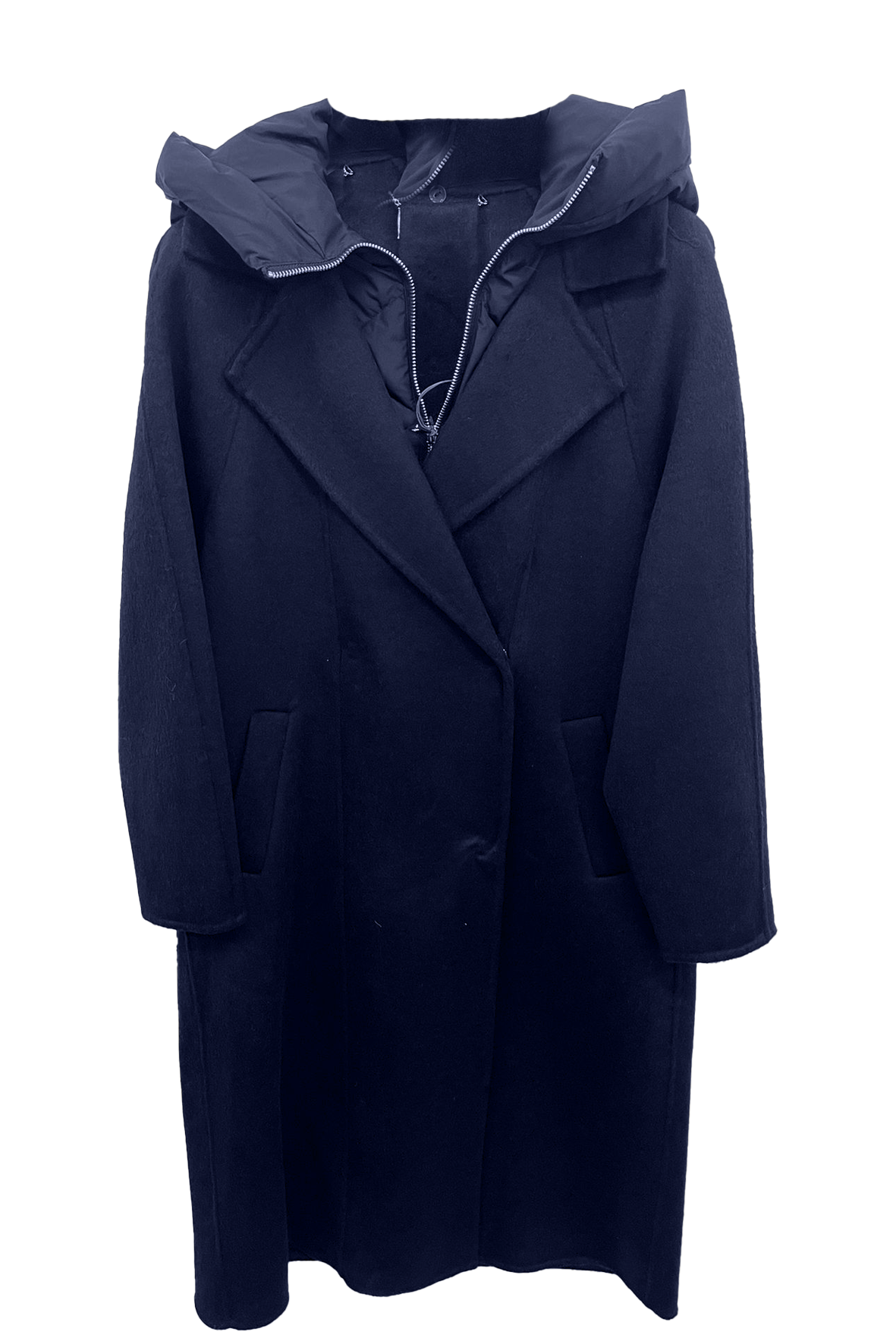cappotto lungo doppio petto con piumino AZ70CA BLU MARICLA 
