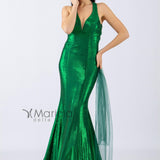 Abito scollo v ANT1808 VERDE ANTILLE ELEGANCE 