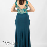 Abito lungo ricamo MARICLA77AB PETROLIO MARICLA ELEGANCE 