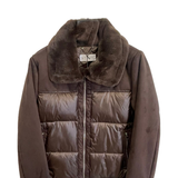 giaccone medio piumino e pelliccia AZ43P MORO MARICLA 