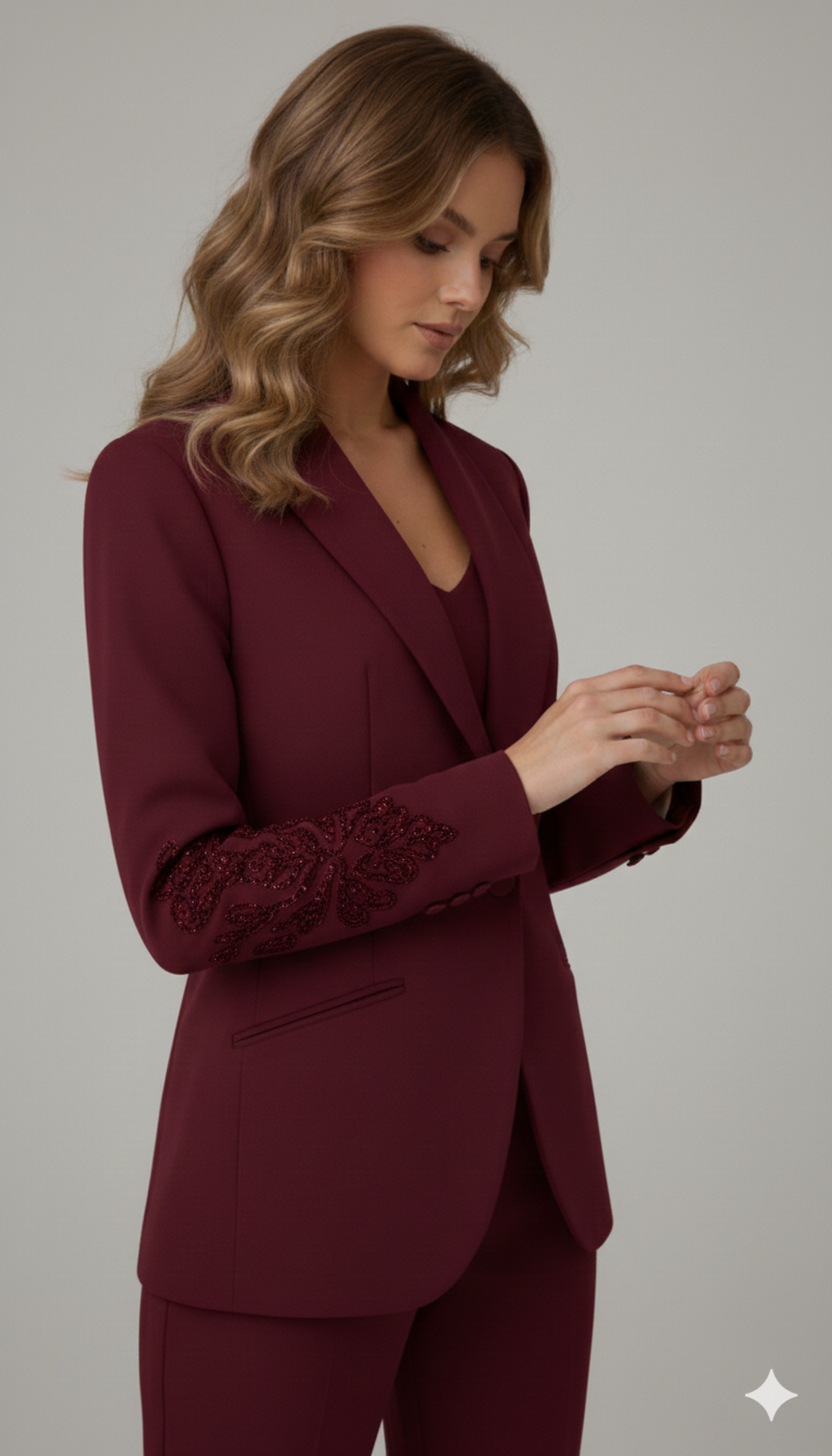 Completo con manica ricamata LH315 AMARONE LUDOVICA HASSLER 