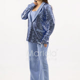 Completo in paiette tailleur  3 pezzi JC35273 INDACO MARICLA ELEGANCE 