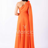 abito lungo fiore chiffon FI7401 ARANCIO MARICLA ELEGANCE 