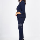 tailleur 3pz ricamo PF400TP BLU PAOLA FORTI 