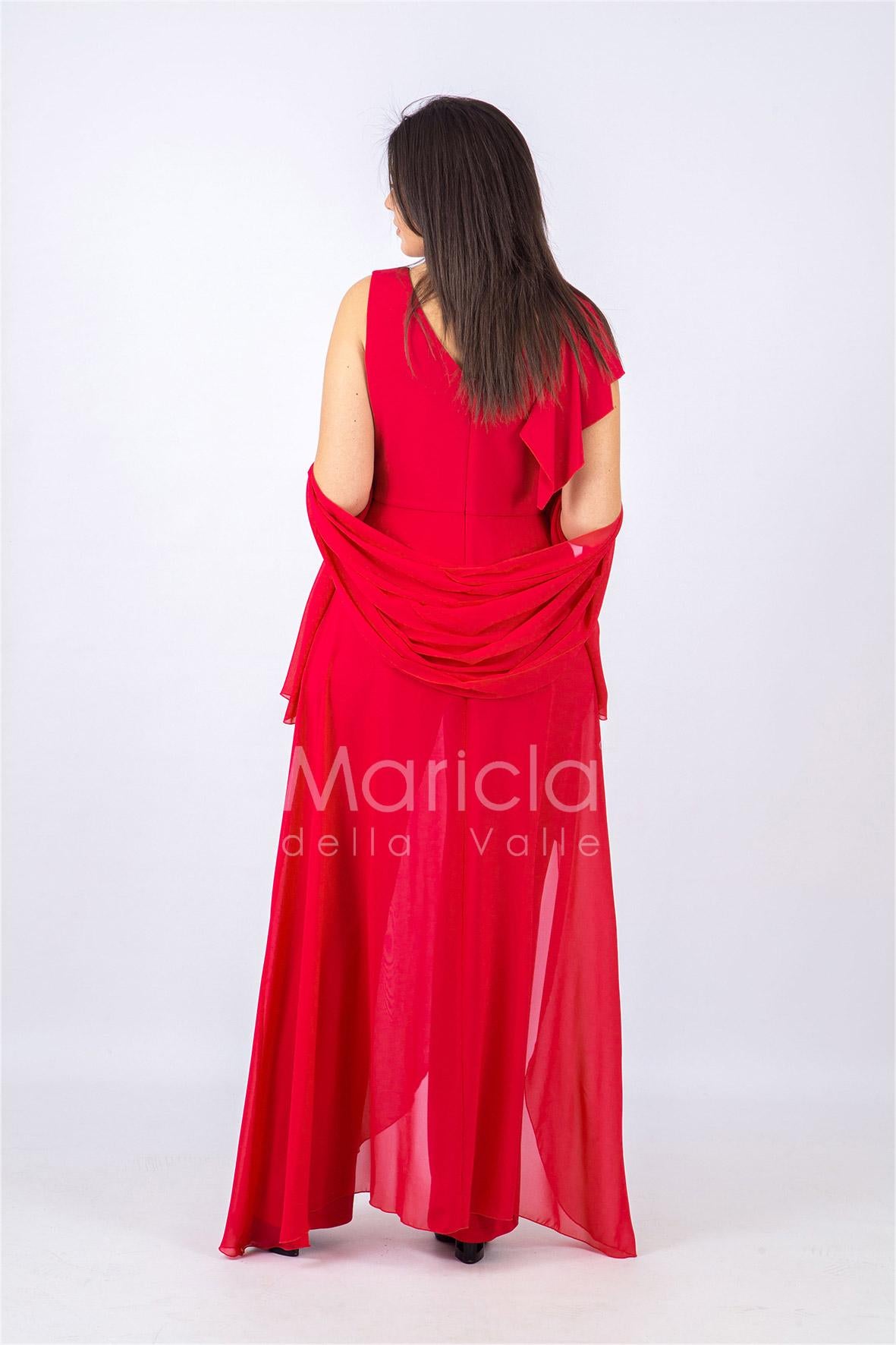 Tuta a giromaniche con rouche PF509 FUXIA PAOLA FORTI 