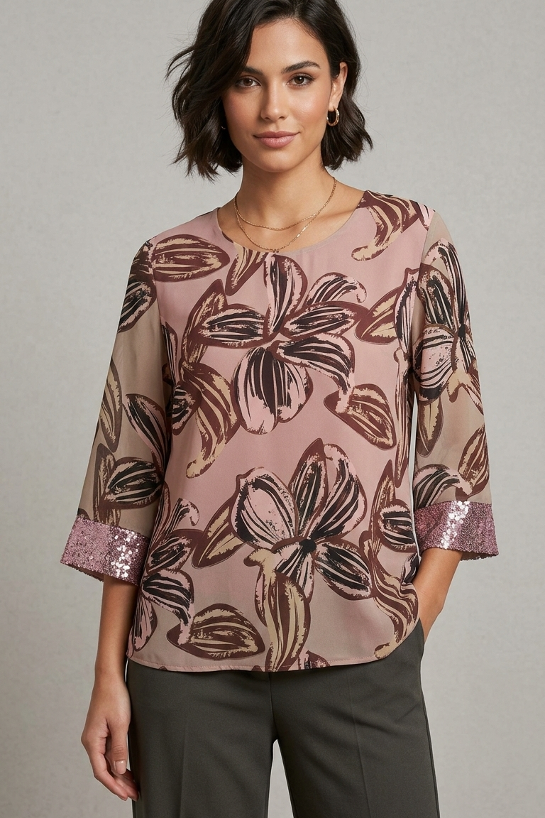 casacca fantasia con fasce paiette FFFAUSTA ROSA MARICLA 