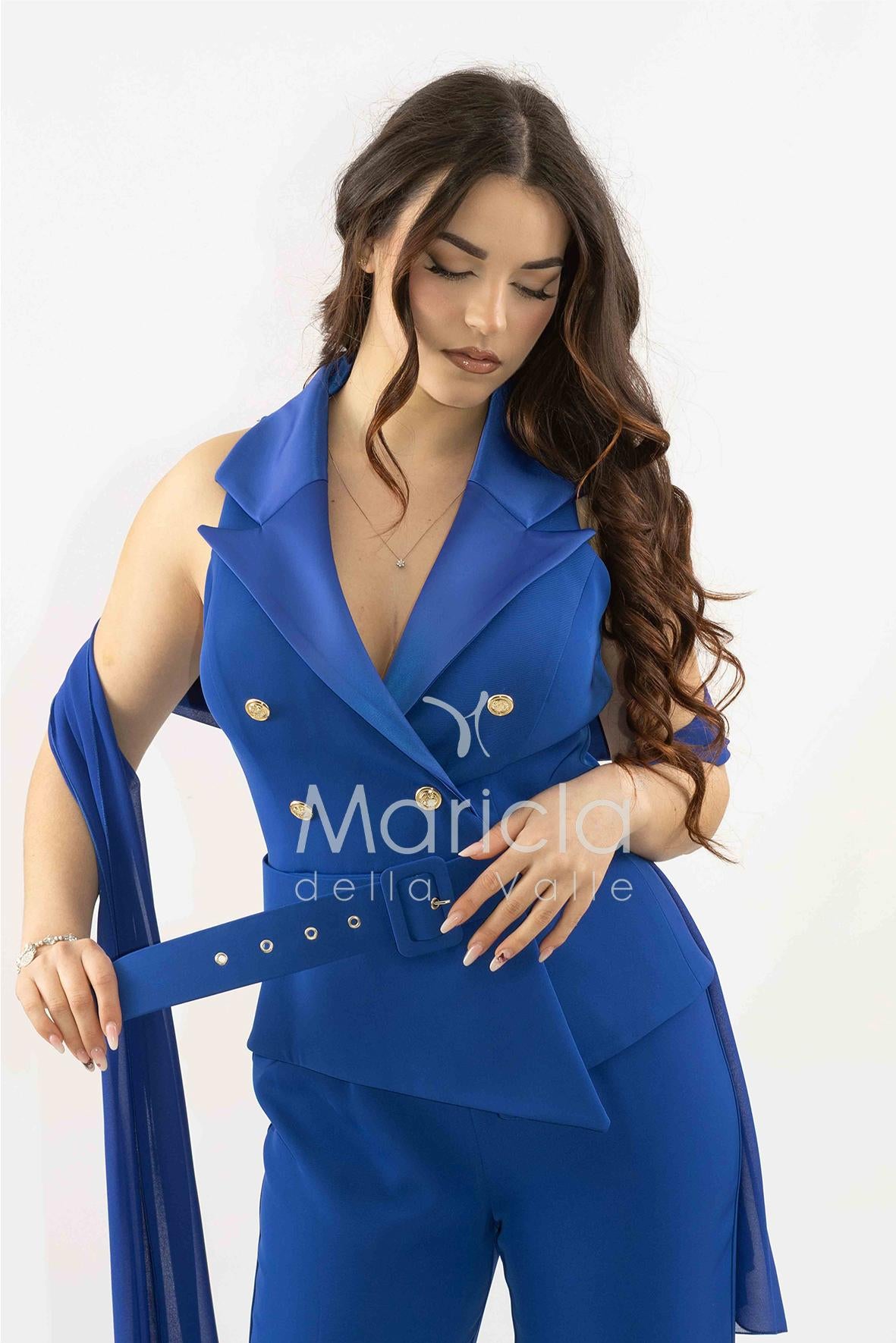tuta doppio petto smoking con cintura SH911TU ROYAL SHARON 