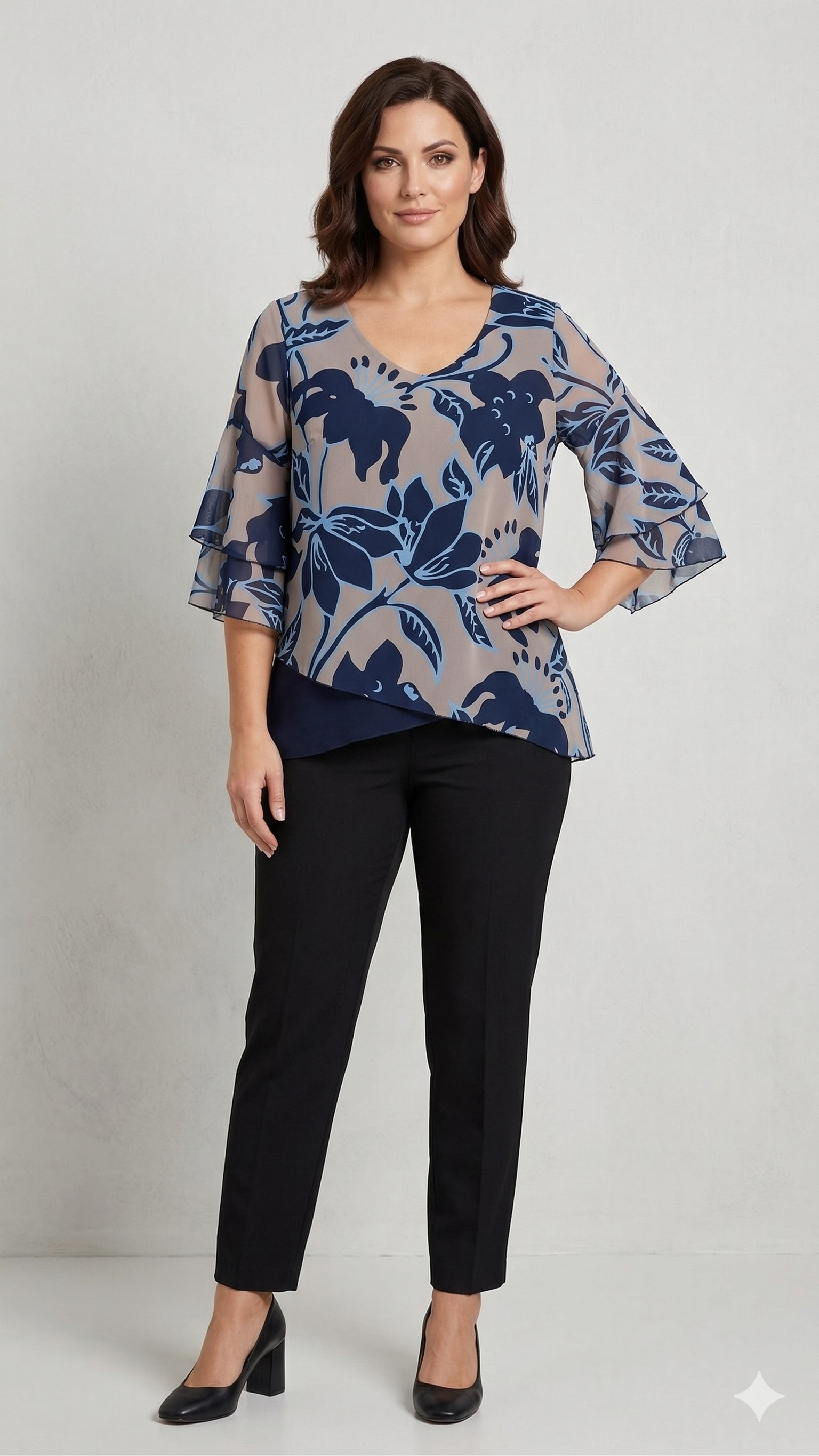 casacca fantasia asimmetrica FFCLARISSA BLU MARICLA 