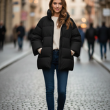 Piumino Corto Oversize con Maniche Ample AZ6837 NERO MARICLA 