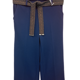 pantalone scuba crepe con cintura fantasia MS8106SC BLU MARICLA 