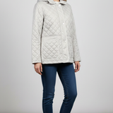 Giaccone trapuntato con cappuccio EC2508 GHIACCIO MARICLA 