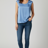 Top Elegante in Satin a Taglio Vivo LES1432 POLVERE MARICLA 