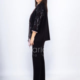 3 pz giacca paiette SH3010 NERO SHARON 