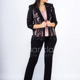 Completo 3 pezzi Ricamato. PF414 NERO PAOLA FORTI 