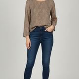 Blusa Leggera twin set con Trama a Spina di Pesce CF50051 BEIGE CARLA FERRONI 