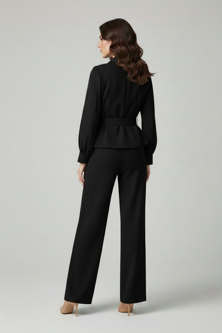 tuta smoking manica lunga PF120TU NERO PAOLA FORTI 