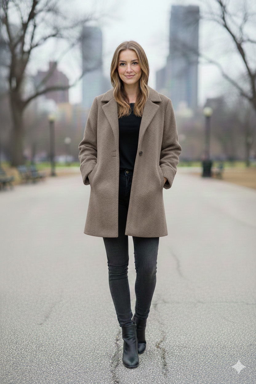 cappotto medio con martingana ROMI2726 PANNA MARICLA 