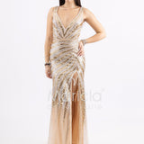Abito a sirena in paiette FP883020 ORO MARICLA ELEGANCE 