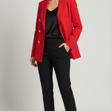 Giacca blazer tinta unita finto doppio petto ROMI4121 ROSSO MARICLA 