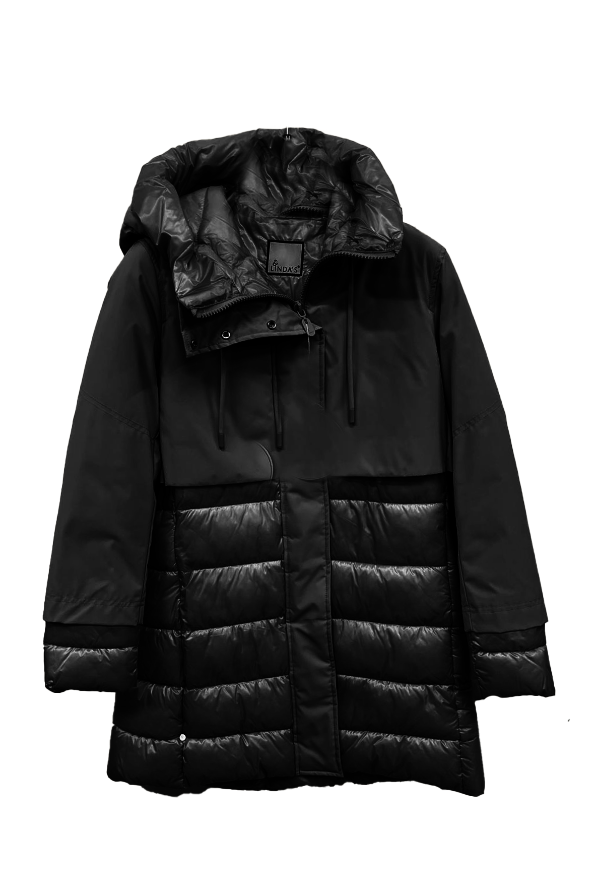 Giaccone trapuntino con cappuccio LIN3406 NERO LINDAS 