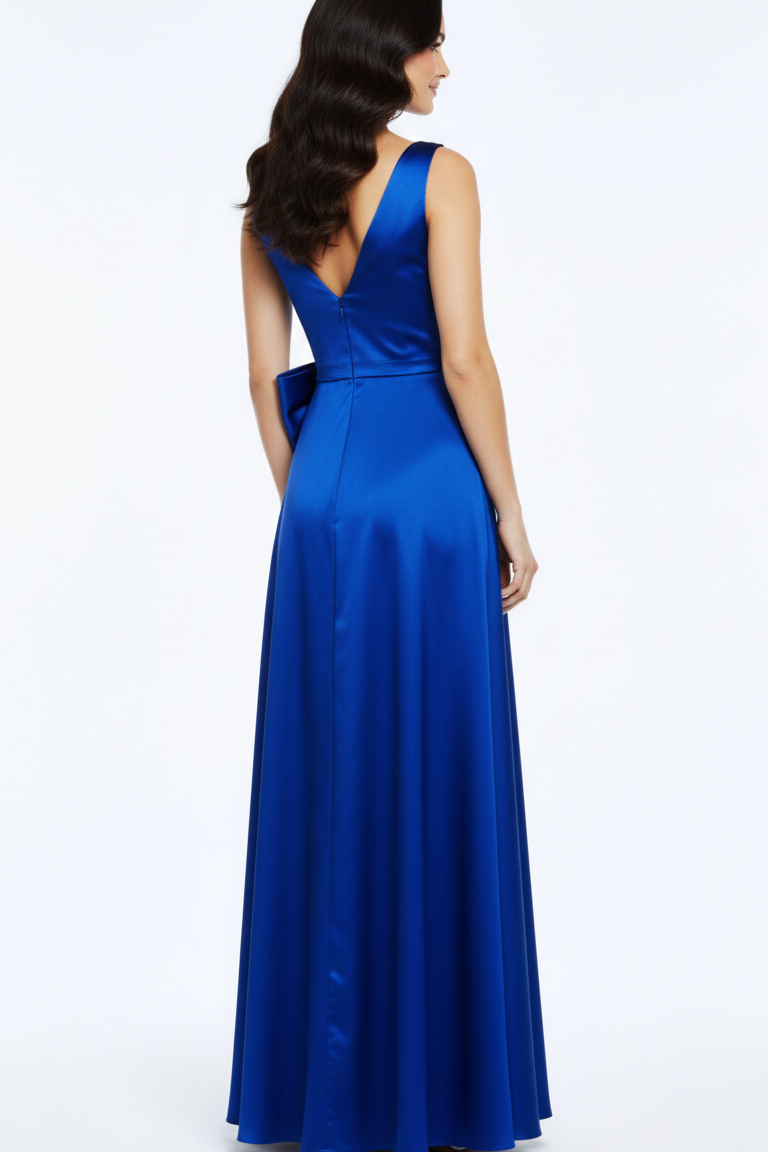 Abito lungo con fiocco JC35431 BLUETTE MARICLA ELEGANCE 