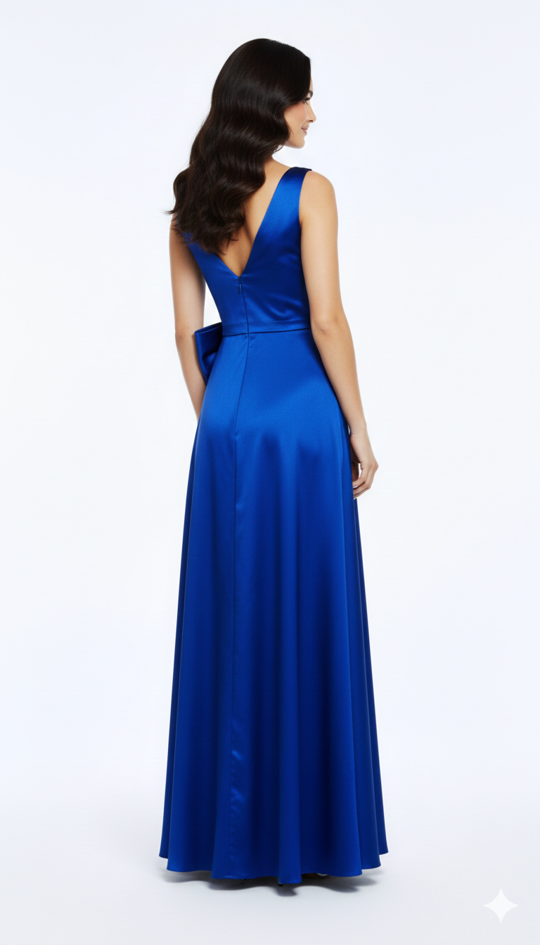 Abito lungo con fiocco JC35431 BLUETTE MARICLA ELEGANCE 
