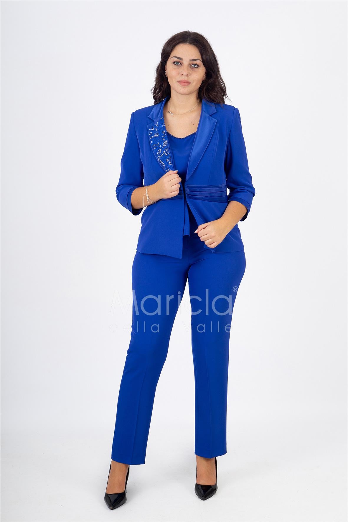 tailleur 3pz ricamo PF400TP ROYAL PAOLA FORTI 