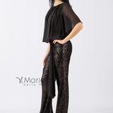 Tuta con pantalone paillettes LDR7 NERO LES DEMOISELLES 