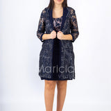 Completo tubino con spolverino PF609 BLU PAOLA FORTI 