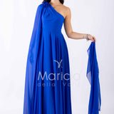 abito lungo fiore chiffon FI7401 ROYAL MARICLA ELEGANCE 
