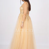 abito bambola toulle e strass FI6871 ORO MARICLA ELEGANCE 