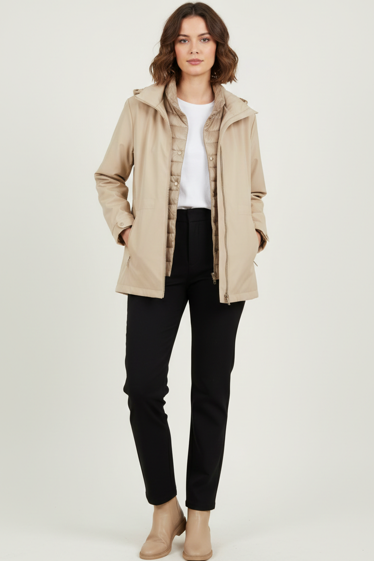 Parka Tecnico 2-in-1 con Piumino Interno FABIANA BEIGE MARICLA 