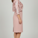 Tubino con Giacchino in Pizzo e Paillettes LH213AG ROSA LUDOVICA HASSLER 