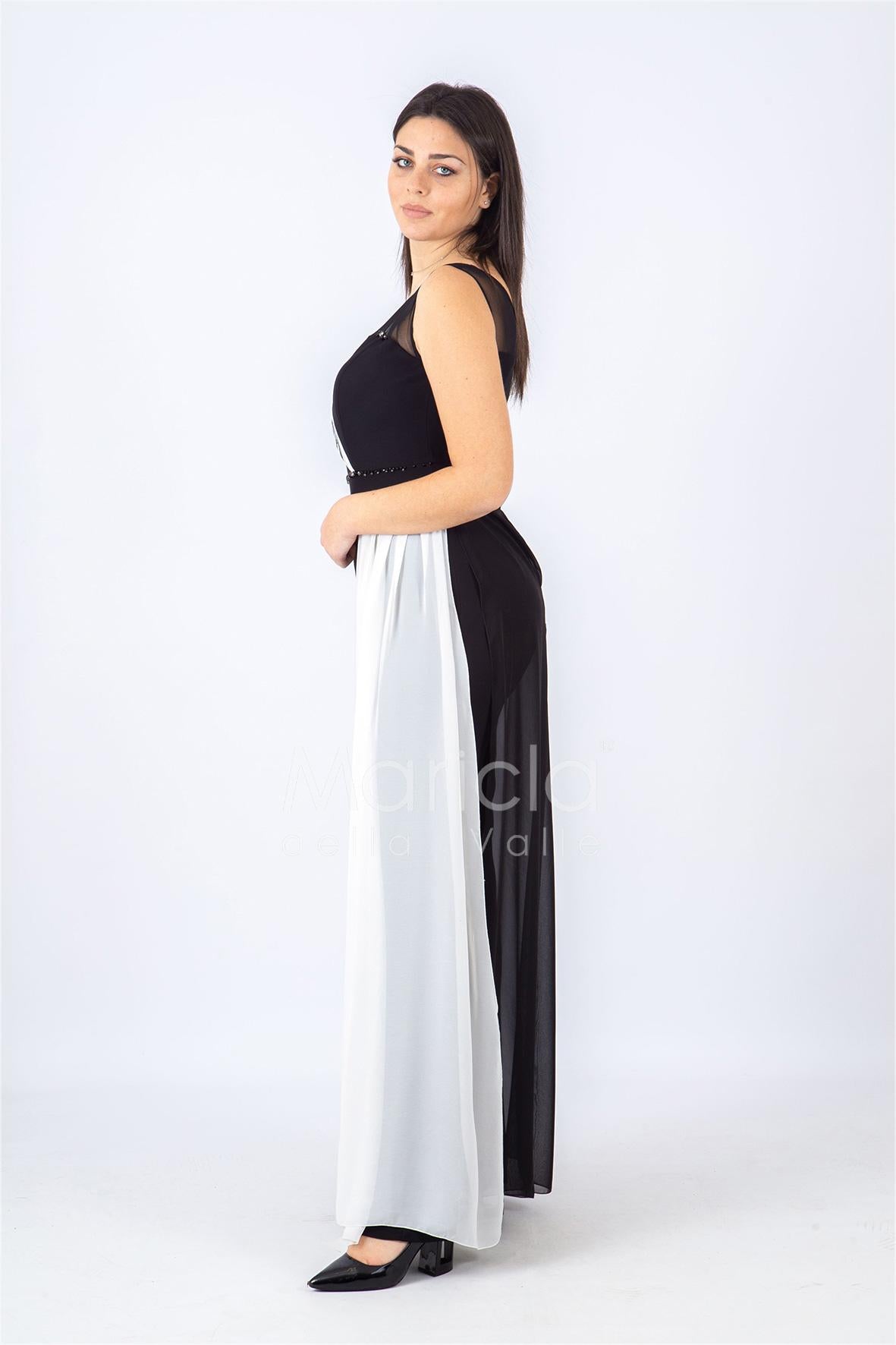 lunga bicol.c/baguette strass PF507 NERO PAOLA FORTI 