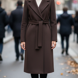 Cappotto Lungo Avvolgente con Cintura EC04608 MORO MARICLA 