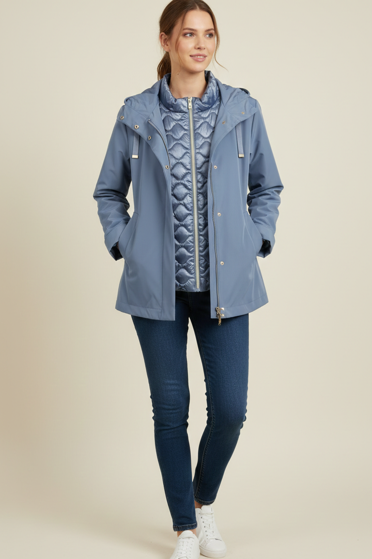 Giacca 2-in-1 con Gilet Trapuntato Removibile GIADA POLVERE MARICLA 