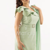 abito midi monospalla cintura gioiello SH841AC MENTA SHARON 